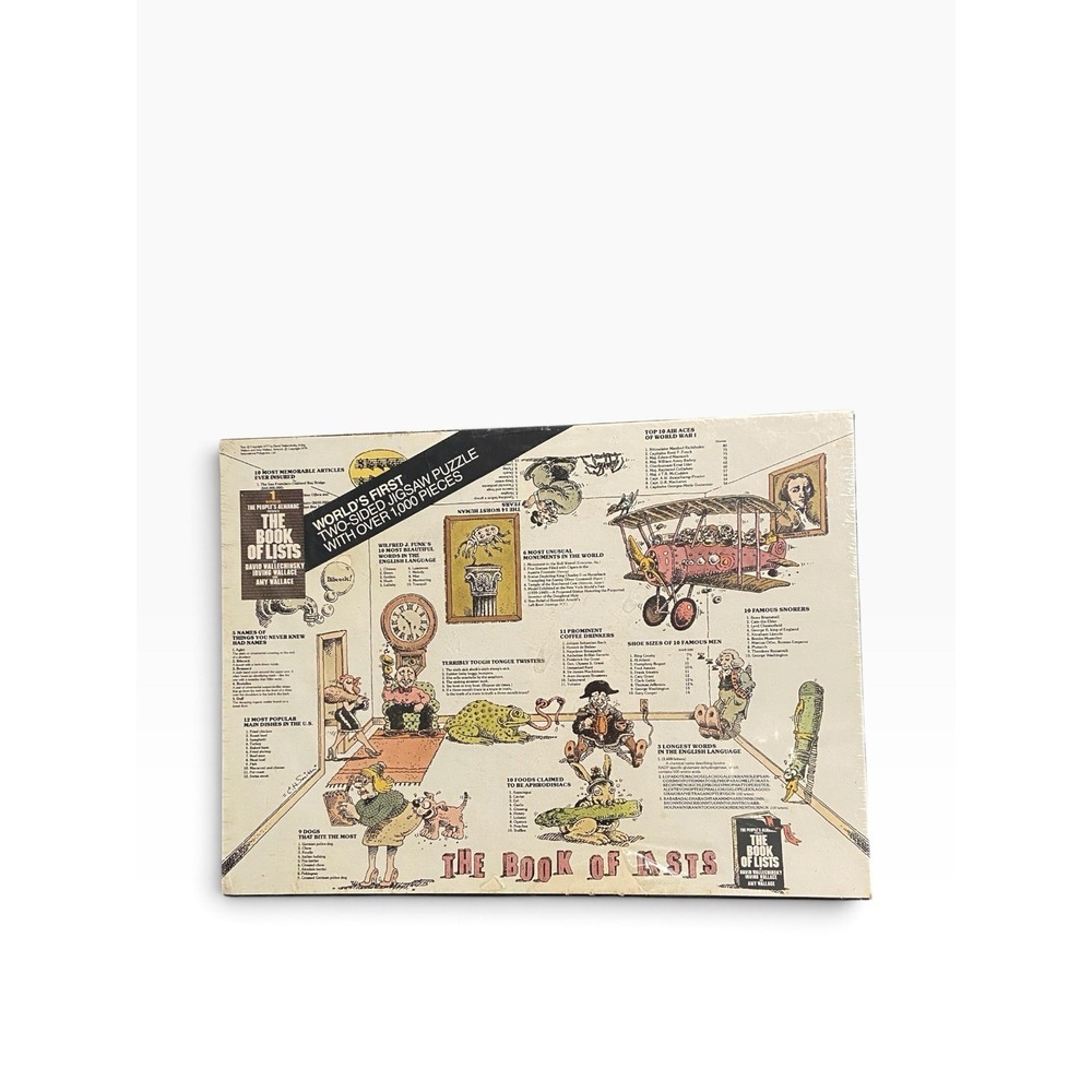 The Book Of Lists 1000 Piece Two-Sided Puzzle 1978 Sealed And Complete
